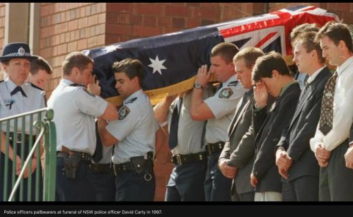 Senior Constable Michelle AULD ( # 23293 ) at Constable David Carty's Funeral - 1997