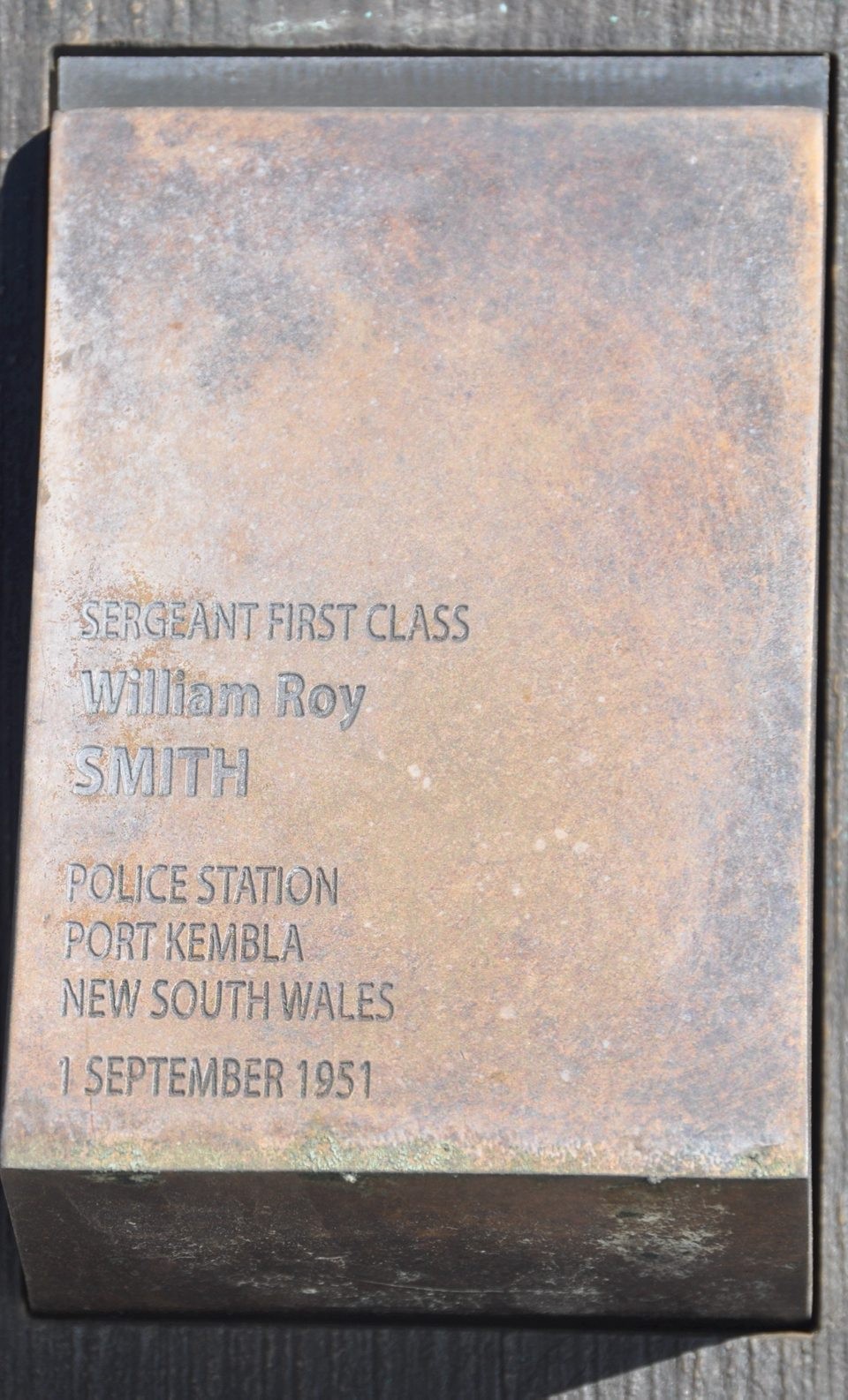 Sgt 1/Class William Roy SMITH touch plate in Canberra