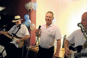 LOCKED AND LOADED: Keith Turner, Wilf Reid and Tony Nichols of local band Lock, Stock & Bingle got everyone up and dancing at the Cootamundra Ex-Service’s Club for Paul Wilcox’s fundraiser on Saturday night.