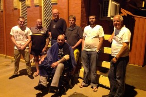 And we're in Parks. Thanks to "The Recovery Crew" for giving up sleep to get us this last leg. — with Matt Hoy, Ian Hoy, Scott Sanders, Callum Baker, Jason Maloney and William Poulton at Parkes railway station