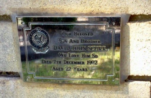 David John SCURR - Ashes plaque