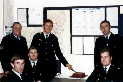 Dave Morris<br /> September 21, 2019 NSW Fallen Police<br /> 1972 and to mark our one year at Waverley STP, Stevo (right side standing) baked a cake. He was a really good cook, the baked dinners were legendary!