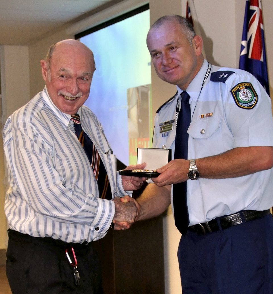 Sidney AXAM receiving his Medal.