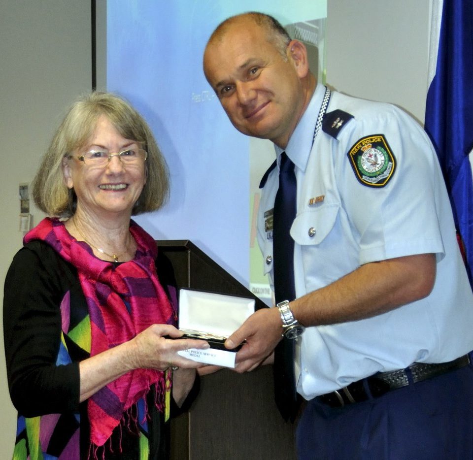 Susan GOOD - wife of John Stafford GOOD ( R.I.P. ) accepting the Medal. https://dev.australianpolice.com.au/john-stafford-good/