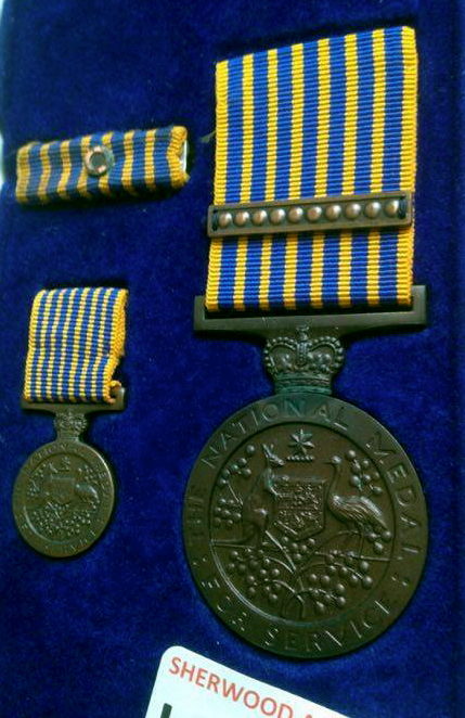 National Medal & 1st Clasp. Clasp missing from miniature