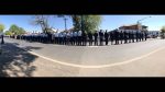 A guard of honour forms after Peter Ensor's funeral on Monday.