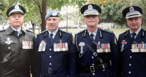 Dianna Mackay 17 hrs RIP Terry. What a fantastic person and friend. We will miss you especially on ANZAC Day ????????‍♀️????‍♀️????‍♀️ Found this photo of Rupert, Terry, Rick Steinborn and Tony Compton ANZAC Day 2010 ❤️