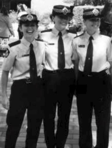 Sally's graduation day - pictured with squad mates Constable Krissie Warriner and Constable Mardi Watts
