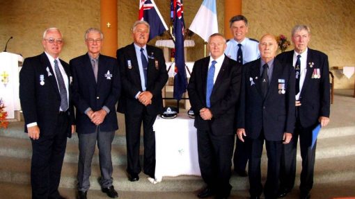 Pictured above (from left) are retired assistant commissioner Geoff Schuberg, retired police officer Terry Rigby, chairman of the local retired police group Phil Peters, Miranda MP Barry Collier, police chaplain Reverend Rod Harding, police remembrance day co-ordinator John Prince and retired police officer John Currie.