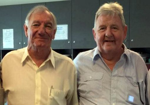 From John Cooke<br /> 7 September 2020 - NSW Fallen Police:<br /> Homicide Squad reunion at Police HQ in 2016 with Geoff McDowell on left &amp; Wilfred ' Bill " TUNSTALL ( who died shortly after in 2016 ).<br /> Both Geoff and Bill received bravery awards following a siege at Granville in 1975 in which Bill received a gunshot wound to his shoulder/arm. Geoff continued to back up Bill despite being severely affected by tear gas. The offender died in the shootout.