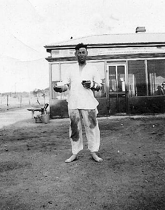 Joe Buck Series. This photo is described "Sunburnt". Looks like Joe got a bit too much sun while in Tibooburra. Tibooburra Police Station residence.