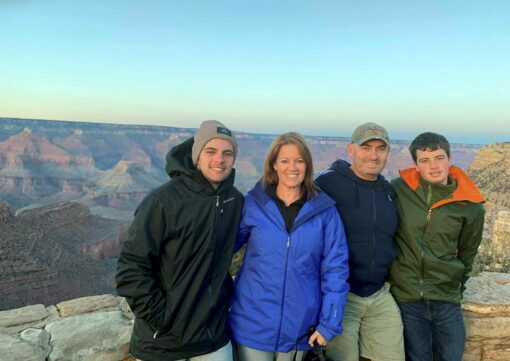 Conor Ferguson, Tanya Ferguson, Scott Ferguson & Tyler Ferguson at the Grand Canyon, USA in 2018